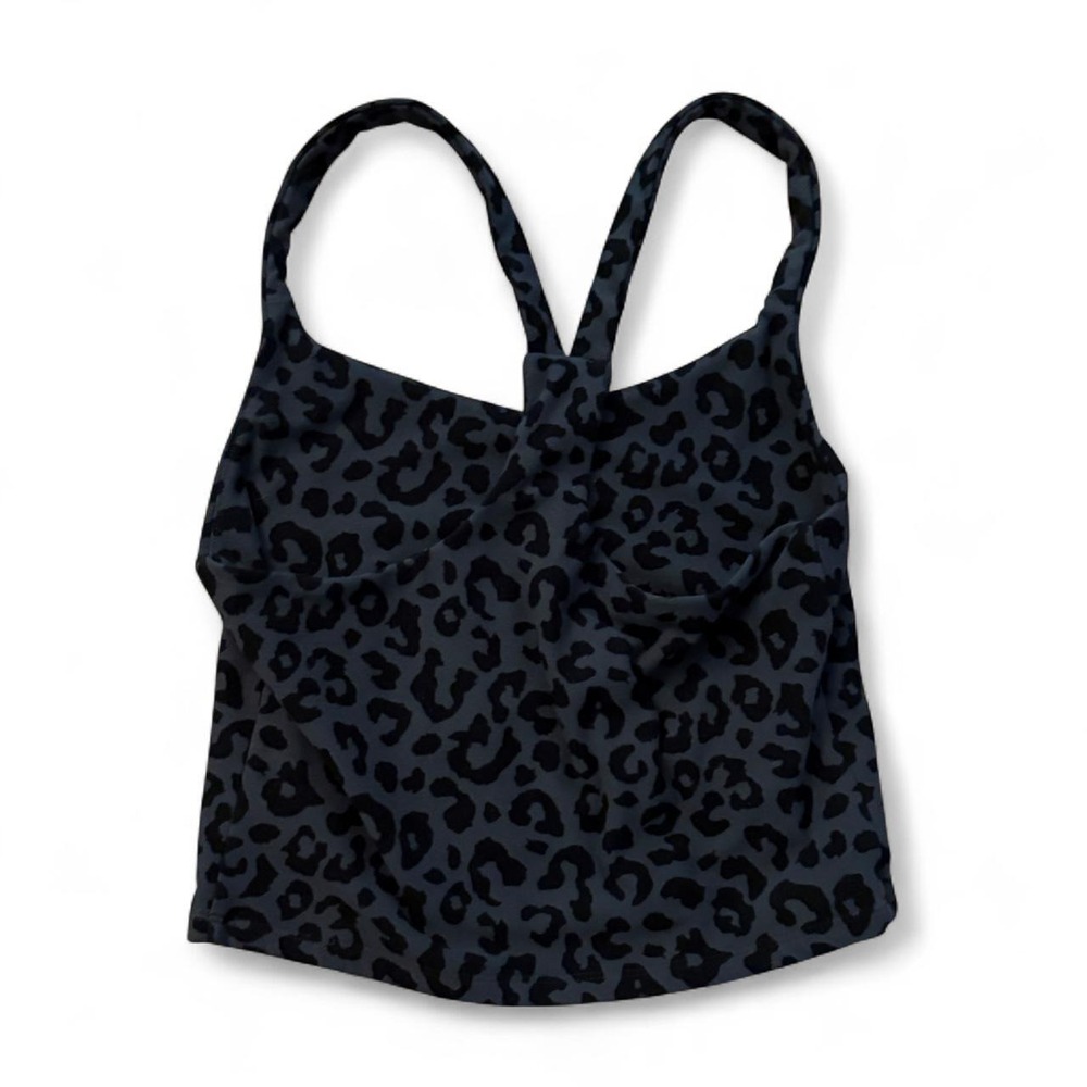 Abercrombie & Fitch Black Leopard Print Tank Top XXS Animal Print Y2K Style